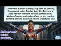 Auction Sunday Aug 16th 3pm et Join patreon to get early access