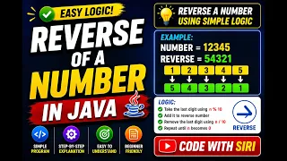 Reverse of a Number in Java Easy Logic for Beginners