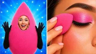 What If Makeup Tools Were Human?! 😂 Hilarious Beauty Challenge by 123 GO!