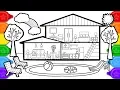Download Coloring house with swimming pool colouring page, learn colors coloring and how to draw for kids mp4 3gp mp3 videos - waplic