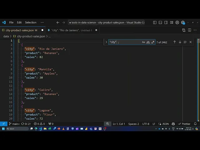Data preparation in the editor