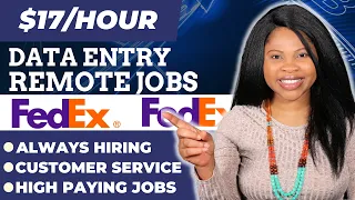 Data Entry Work From Home Jobs Entry Level Remote Jobs w Fedex Customer service Healthcare