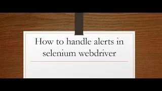 how to handle alerts in selenium webdriver using java