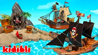 The pirates are searching for the treasure! ⛵️🏴‍☠️ Pirate Ships Battle | Cartoon for Kids | Kidibli