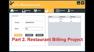 Java Project Tutorials - Part 2 Restaurant Billing System Project in java