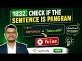 LeetCode 1832 Check if the Sentence Is Pangram Java Solution Easy Problem Hindi