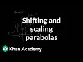 Shifting and scaling parabolas Quadratic equations Algebra I Khan Academy