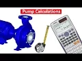 Pump CALCULATIONS Flow rate RPM Pressure Power Diameter