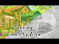 From Blank to Beautiful - Calming Train Station Coloring Journey