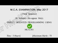 2017 Dcrust MCA 3rd Sem Object Oriented Programming Question Paper