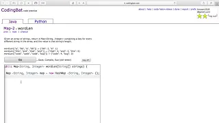 Map-2 wordLen Java Tutorial coding bat com