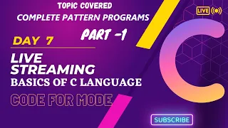 Lecture 7 C language Basic Pattern Programs Using For loop Pattern Programs With Code