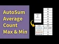 How to use AutoSum in Excel Sum Average Count Max Min