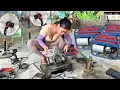 Lagu From Scrap Metal to Powerhouse: Genius Girl Restores a Found Honda 220V Generator