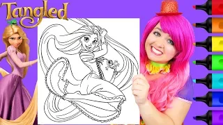 Coloring Rapunzel Tangled Disney Princess GIANT Coloring Page Prismacolor Markers KiMMi THE CLOWN