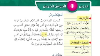 حل أسئلة الدرس 1 الحواس الخمس علوم الصف الرابع الوحدة 4 المعلمة أحلام 