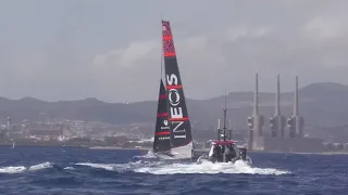 FIRST 2 Boat Testing in Barcelona Americas Cup AC40s, INEOS and ETNZ