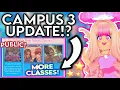 CAMPUS 3 PHASE 5 IS COMING PHASE 4 FOR ALL PLAYERS TODAY ROBLOX Royale High New School News