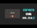 How To Create Stopwatch Using HTML CSS and JavaScript Inspect Institute