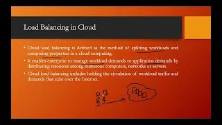 Understanding the Load Balancing in Cloud Lecture - 29