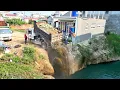 Download Lagu Construction Site Action: Watch a Dump Truck 5ton Deliver Bulk Dirt \u0026 Rocks into the Water