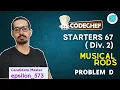 Musical Rods MUSROD Codechef Starters 67 Div2 Problem D