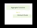 Learn Sql Day 12 Aggregate Functions Sql Journey With Shrikant