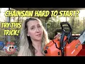 Chainsaw is HARD TO START Try this EASY TRICK especially on the BIG Stihl s Echo s and Husqvarna