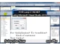 Using For Loop in VB NET