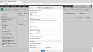 Alfresco Records Management 2 5 - Create a records folder
