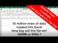10 Million Rows of Data Loaded into Excel see updated version of this - link in description