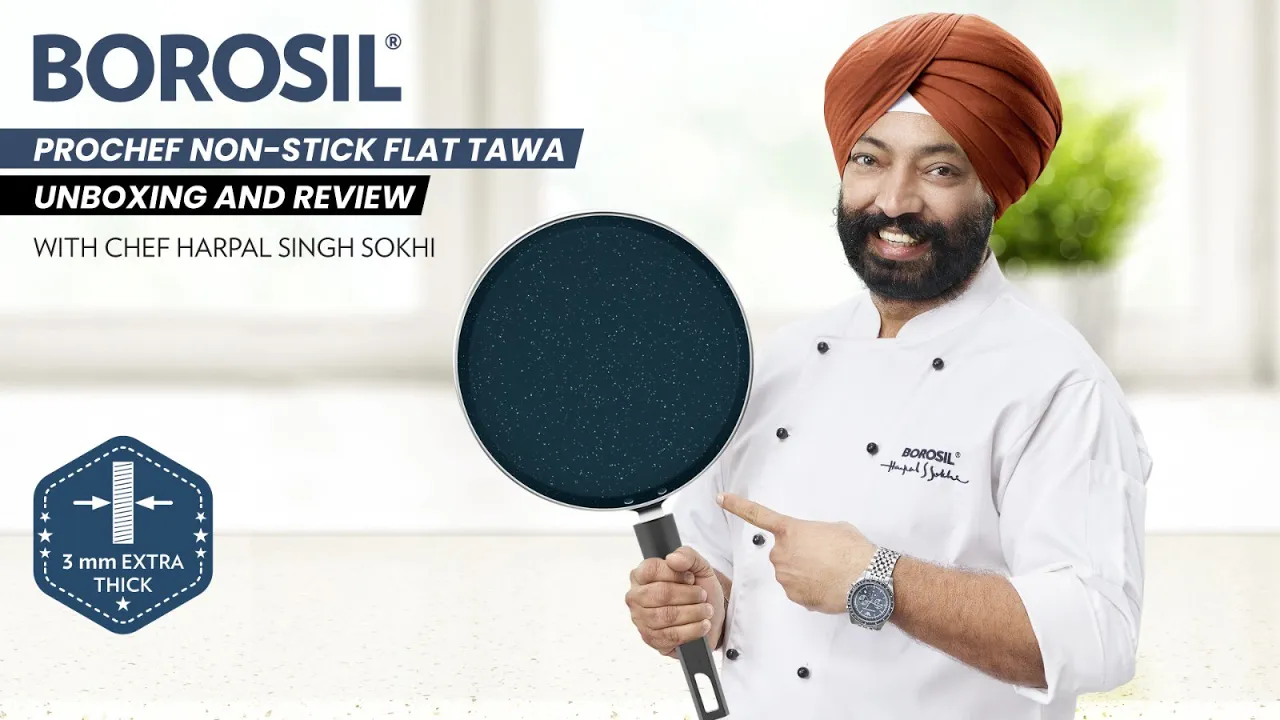 Prochef Non-Stick Flat Tawa   Unboxing and Review   Chef Harpal Singh X Borosil