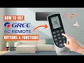 GREE AC Remote Buttons Functions Heat Pump Remote Guide Model No 30510475 YAN1F1F
