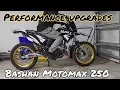 Bashan Motomax 250 supermoto performance mods carb fuel filter spark plug egr delete etc