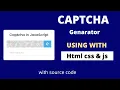Create Custom Captcha using HTML CSS JavaScript Captcha Generator Js 2022 devcraw coding