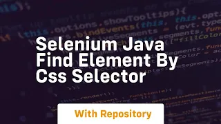 selenium java find element by css selector