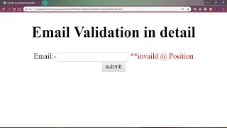 Email validation Email validation in javascript Hindi EMAIL VALIDATION IN HTML