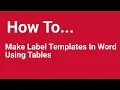 How To Make Label Templates In Word Using Tables