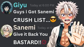 If Giyu got Sanemi Crush List Demon Slayer discord server
