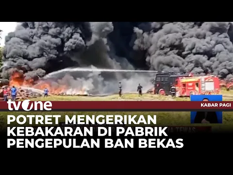 Asap Hitam Pekat Membungkus Pabrik Pengepul Ban Bekas, Seorang Pekerja Tewas