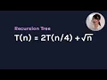 Recursion tree method T n 2T sqrt n