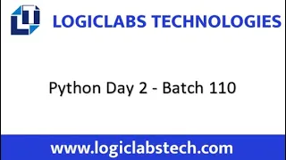 Python Day 2 Batch 110