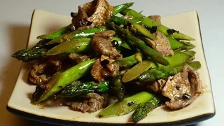 Stir Fry : Chicken Asparagus in Oyster Sauce. 
