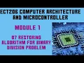 ECT206 Computer Architecture Microcontroller Mod 1 Eg of Restoring Algorithm for Binary Division