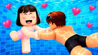 Mi BEBÉ TIENE UN CRUSH en el PARQUE ACUATICO en Brookhaven Roblox!