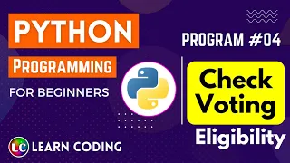 python program to check eligibility for voting Learn Coding