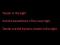 Tender is the night lyrics.wmv