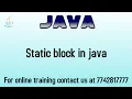 static block in java in hindi