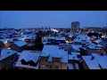 Relaxing time-lapse/ Nightfall in the snowy city