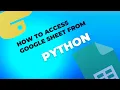 How to Access Google Sheet From Python